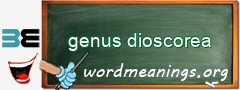 WordMeaning blackboard for genus dioscorea